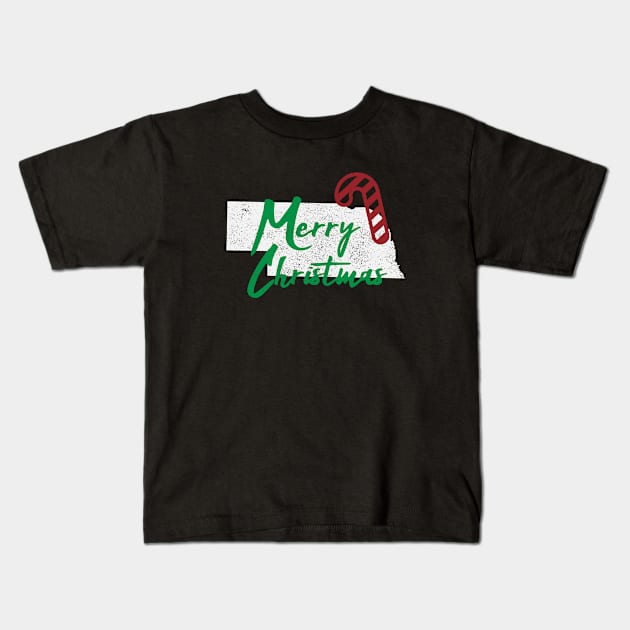 Nebraska Merry Christmas Kids T-Shirt by Commykaze